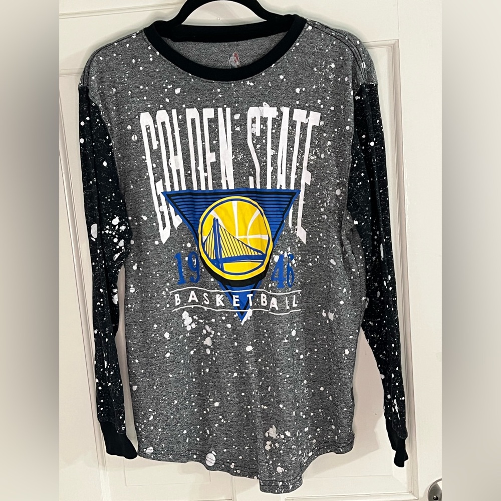 NBA Golden State Warriors Speckled Black and Gray Tee